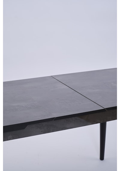 Nehir Alfa Banklı Lak Panel Açılır Mutfak Masa Takımı 75x130cm Siyah