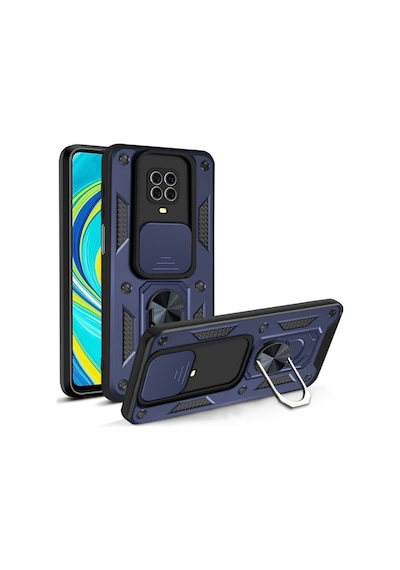 Teleplus Xiaomi Redmi Note 9s Kılıf Magnetik Standlı Kamera Korumalı Slide Sürgülü Cover Kapak