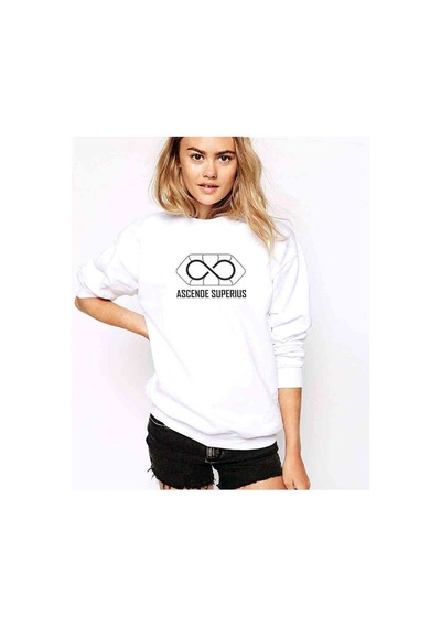 The100 Ascende Superius Baskılı Beyaz Kadın Sweatshirt