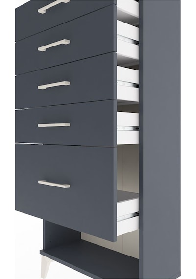 Arges Dolap 5 Çekmeceli 60x30x134 Antrasit-antrasit Antrasit