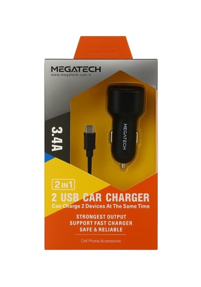 Elba Elb29 Megatech 2 İn 1 Usb Araç Şarj Cihazı 3.4a Çift Usb Hızlı Şarj
