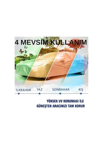 Guard Branda Citroen C3 Picasso Uyumlu Araca Özel Pvc Dikişsiz Miflonlu %100 Su Geçirmez 4 Mevsimlik Gri