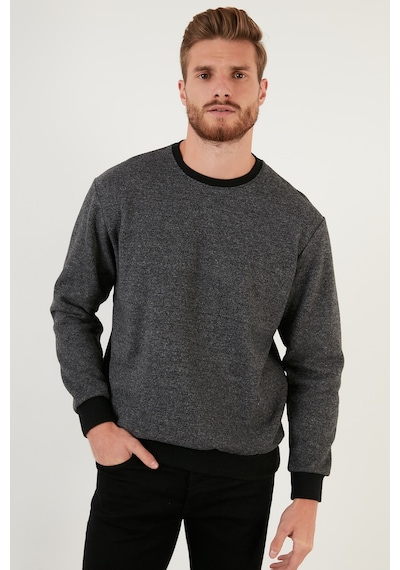 Buratti Slim Fit Bisiklet Yaka Pamuklu Erkek Kazak 456201 Gri