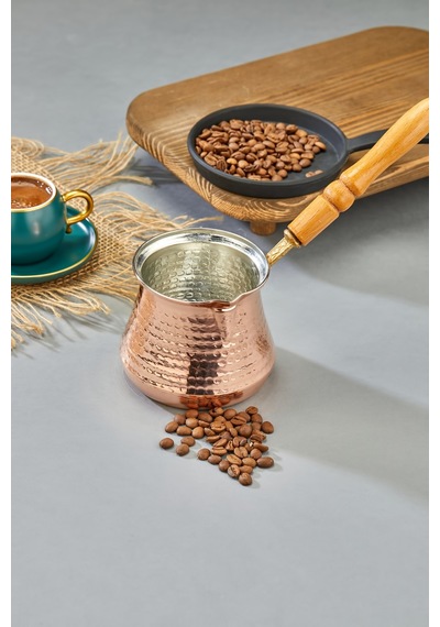 Cooker 550 Ml Dövme Bakır El Yapımı Cezve Kahve Cezvesi Bk016