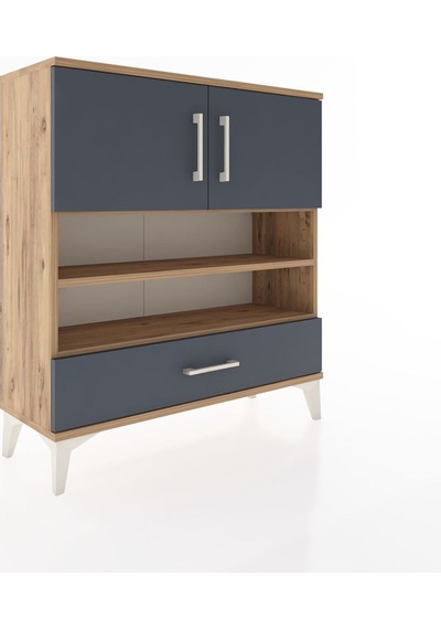 Arges Şifonyer 4 Raflı Tek Çekmeceli 2 Kapaklı 88x30x96 Çam-antrasit Atlas Çam Arges Şifonyer 4 Raflı Tek Çekmeceli 2 Kapaklı 88x30x96 Çam-antrasit Atlas Çam