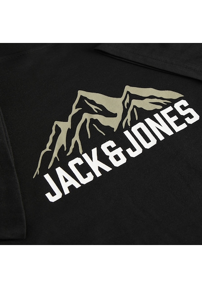 Jack & Jones Erkek Gögüs Baskili Regular Fit Bisiklet Yaka - Roche - 12298443 Siyah Jack & Jones Erkek Gögüs Baskili Regular Fit Bisiklet Yaka - Roche - 12298443 Siyah