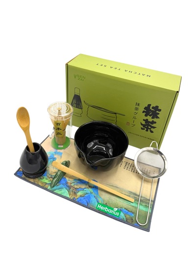6 Parça Siyah Renk Matcha Çayı Hazırlama Seti - Geleneksel Japon Matcha Seti