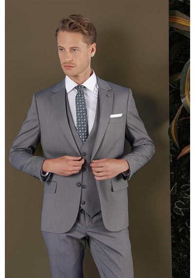 Efor Tk 877 Slim Fit Füme Klasik Takım Elbise Füme