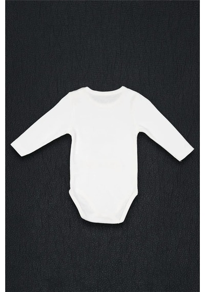 Adisia Unisex Bebek Beyaz Her Şey Seninle Güzel Babaanne Baskılı Alttan Çıtçıtlı Zıbın Beyaz