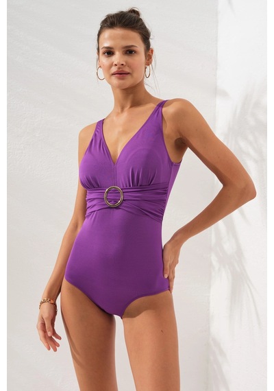 Pierre Cardin Stella V Yaka Tokalı Korseli Mayo Mor 231133