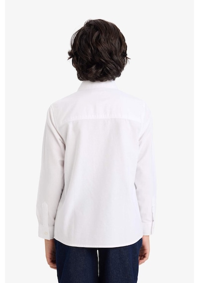 Defacto Erkek Çocuk Polo Yaka Oxford Uzun Kollu Basic Düz Gömlek W3215a626spwt34 Beyaz-wt34