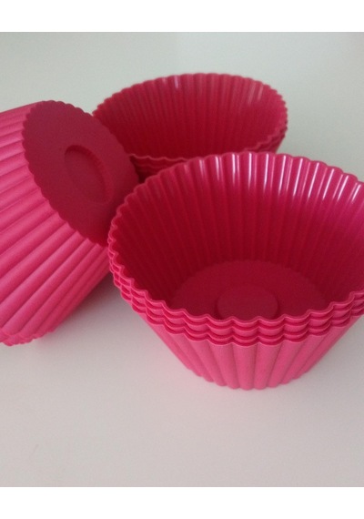 Bybirgül Silikon Mini Kek Kalıbı  Browni Kalıbı Kırmızı Cupcake Kalıbı 12 Adet