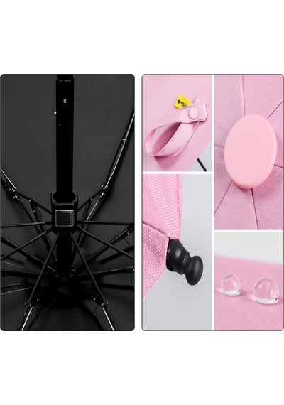 Eleven Markets 6 Telli Mini Cep Boy Kapsullü Şemsiye -pembe Pembe