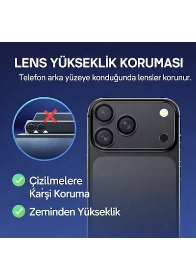 İphone 17 Pro/pro Max İçin, Kamera Lens Koruyucu, Mavi, Beyaz,turuncu, Temperli Cam, Çizilmeye Dayanıklı, 360 Koruma 17 Pro/beyaz 50 x 22