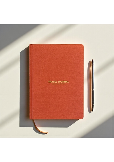 Travel Journal Sert Kapaklı Seyahat Günlüğü, A5 Boyutunda, Planlama & Anı Alanı Anı Def Kiremit