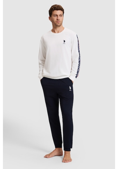 U.S. Polo Assn. Erkek Beyaz Pijama Takımı 50333238 Vr013