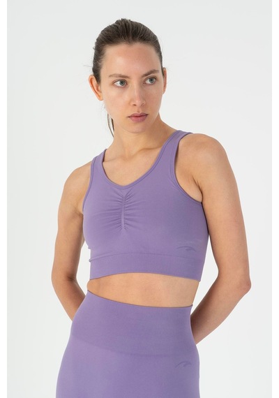 Maraton Slimfit Kadın Düz Yaka Lavanta Bra Mor