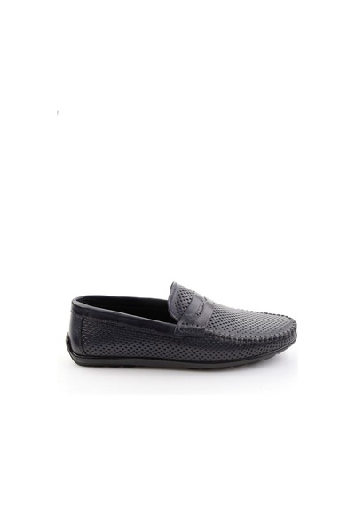 Lacivert Hakiki Deri Erkek Loafer Ayakkabı E01697033003 Lacivert
