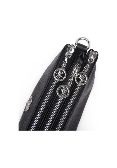 Nas Bag Mini Kadın 3 Gözlü Cüzdanlı Günlük Çapraz Çanta Siyah Lopez
