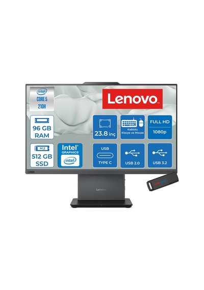 Lenovo Neo 50a ThinkCentre 12SC004VTRP29 Core 5 210H 96 GB 512 GB SSD 23.8" W11P AIO Masaüstü Bilgisayar