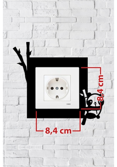 Panda Tasarım Priz Çerçevesi İç Ölçü 8,4x8,4 Cm Dekoratif Priz - Anahtar Çerçevesi
