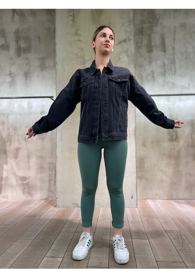 Vigoss Owersıze Kadın Denim Ceket Owersize-k.ceket Koyu Gri