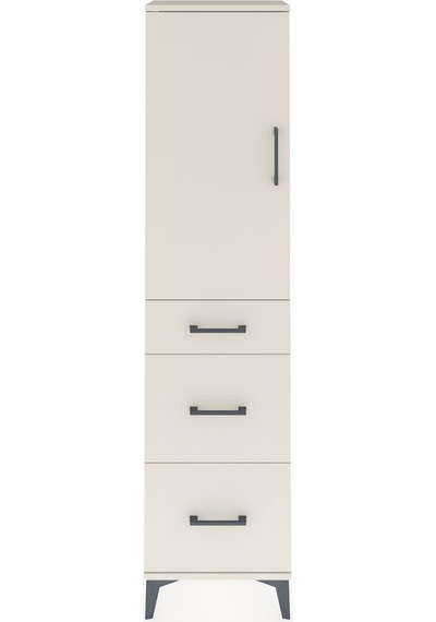 Arges Dolap 3 Raflı 3 Çekmeceli Tek Kapaklı 44x30x182 Aytaşı-... Aytaşı