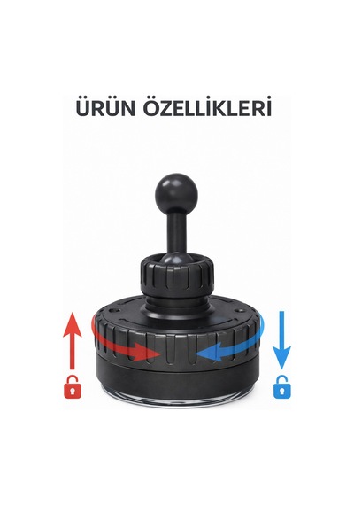 Mega Oto Market Otomatik Klipsli Araç İçi Telefon Tutucu Cam Ve Torpido İçin Ayarlanabilir Vantuzlu Oto Telefon Standı