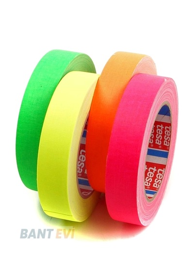 Sarı Neon Bez Bant 19mmx25mt Tesa 4671 Sahne Kamera Bandı Gaffer