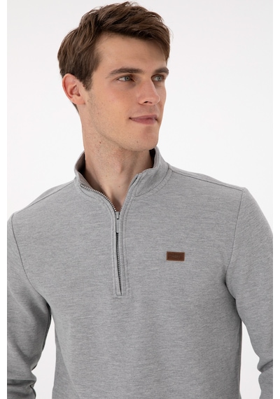 U.s. Polo Assn. Erkek Gri Melanj Sweatshirt 50298243-vr086 Gri Melanj