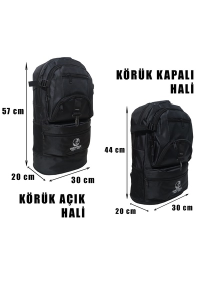 Bag Trend Bt Kamp Çantası 45 Litre Sırt Çantası Körüklü Trekking Outdoor Su Geçirmez 5 Gözlü Astarlı Siyah