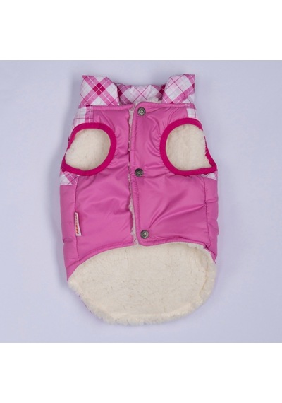 Pembe Plaid Ekose Desen Yelek Büyük Irk Köpek Yeleği Köpek Kıyafeti Köpek Yağmurluk