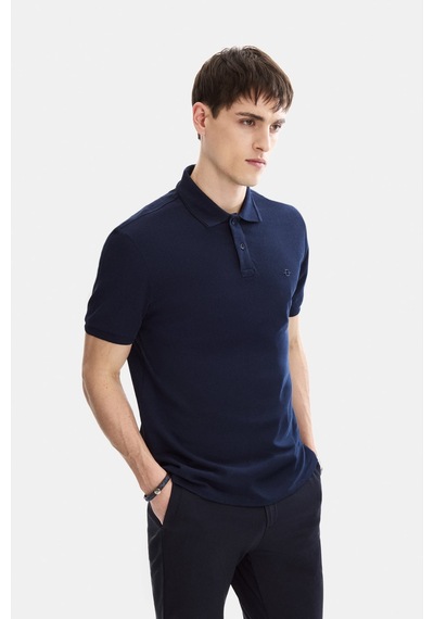 Backandbond Koyu Lacivert Regular Fit Örme Polo Yaka Tişört