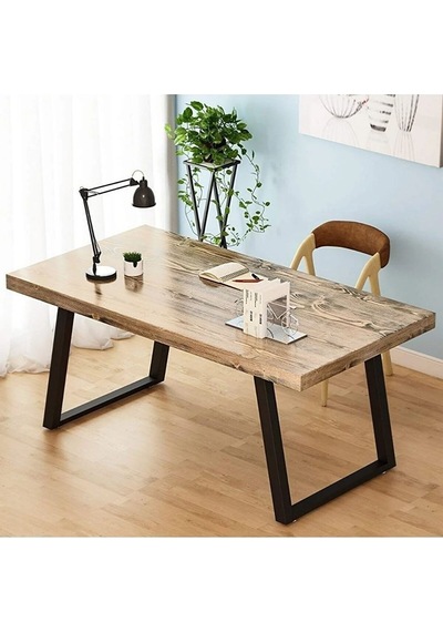 Ahşap Masif Ağaç Doğal Çalışma Masası Demir Iskelet Ofis Masası 100 X 200 Çok Renkli Ahşap Masif Ağaç Doğal Çalışma Masası Demir Iskelet Ofis Masası 100 X 200 Çok Renkli