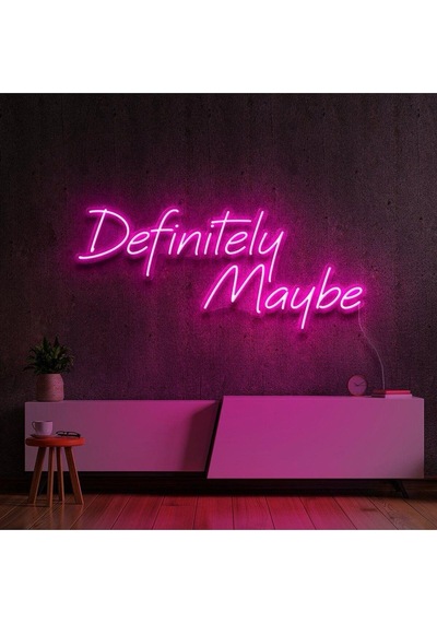Definitely Maybe Yazılı Neon Tabela Pembe
