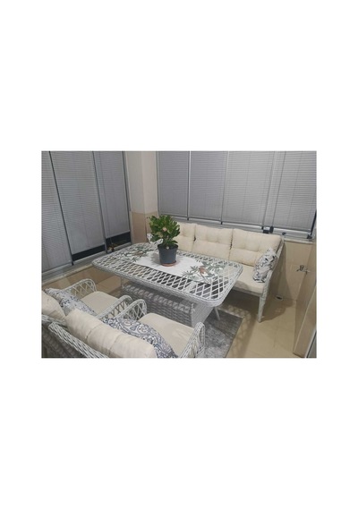 Kaş Alüminyum 3+1+1+masa 80 140 Rattan Bahçe Balkon Mutfak Takımı,krem Kumaş/beyaz Rattan Kaş Alüminyum 3+1+1+masa 80 140 Rattan Bahçe Balkon Mutfak Takımı,krem Kumaş/beyaz Rattan