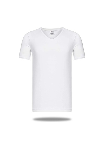 Epilons Zenvial Star 206 Modal Yarım Kol V-yaka T-shirt Atlet Zenviall2 Beyaz