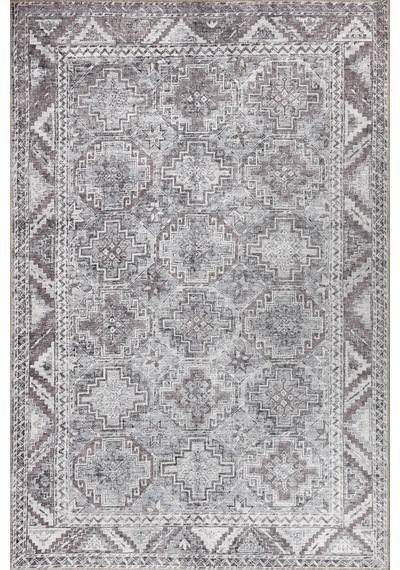 Stonart Eskitme Vintage Desenli Gri Otantik Yıkanabilir Şönil Halı Al 445 gri