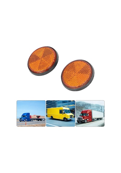 2 Adet Yuvarlak Reflektör Evrensel Motosiklet Bisiklet Kırmızı Reflektör Pmma Malzeme.