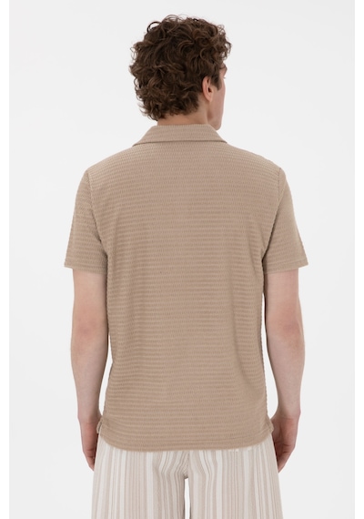 U.S. Polo Assn. Erkek Regular Fit Polo Yaka Bej Tişört 50299989-VR011