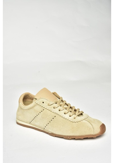 Fox Shoes U312311602 Bej Hakiki Deri Süet Kadın Spor Ayakkabı Sneakers Bej-süet