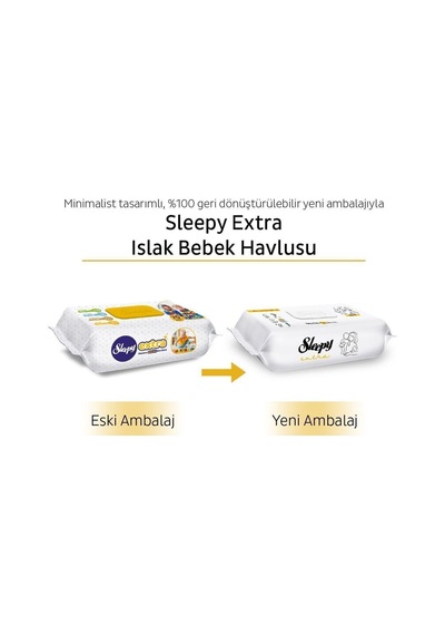 Sleepy Extra Islak Bebek Havlusu 24x90 2160 Yaprak Tekli