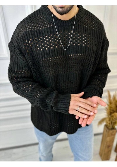 Elku Moda Kazak Oversize Özel Örme Tasarım Naturel Pamuk Bol Kesim Tüylenmez Triko Kazak Siyah Elku Moda Kazak Oversize Özel Örme Tasarım Naturel Pamuk Bol Kesim Tüylenmez Triko Kazak Siyah