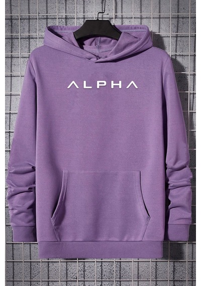 Uyguntarz Unisex Baskılı Sweatshirt Lila