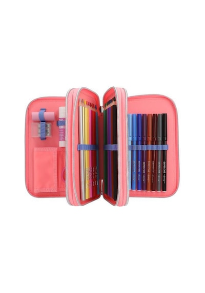 Top Model Triple Pencil Case With Reversible Sequins