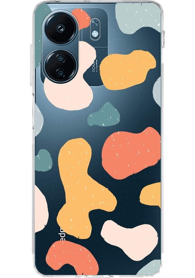 Xiaomi Redmi 13c Uyumlu Kamera Korumalı Grunge Tasarımlı Şeffaf Kılıf Şeffaf