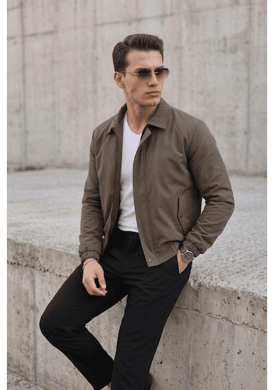 Oksit Muxi Slim Fit Fermuarlı Ve Çıtçıt Korumalı Astarlı Suya Dayanıklı Erkek Mevsimlik Bomber Ceket Haki Oksit Muxi Slim Fit Fermuarlı Ve Çıtçıt Korumalı Astarlı Suya Dayanıklı Erkek Mevsimlik Bomber Ceket Haki