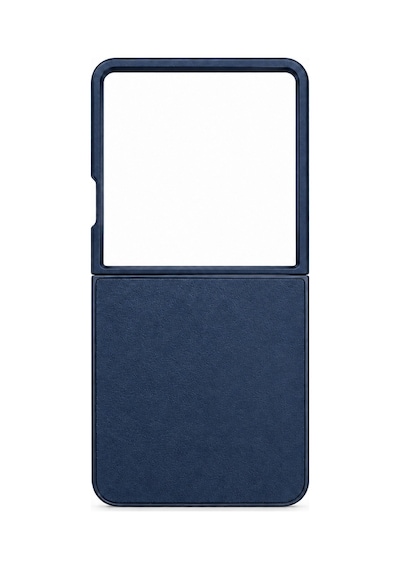Microcase Samsung Galaxy Uyumlu Z Flip 8 İçin Deri Desenli Plastik Koruma Kılıf Lacivert - Al3156