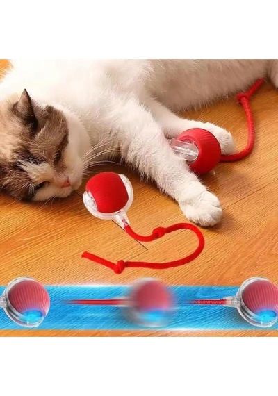 Shineyee 3 Pcs Akıllı Kedi Oyuncağı, Usb Şarjlı, Led Işıklı, 3 Modlu, Otomatik Yuvarlanan Top