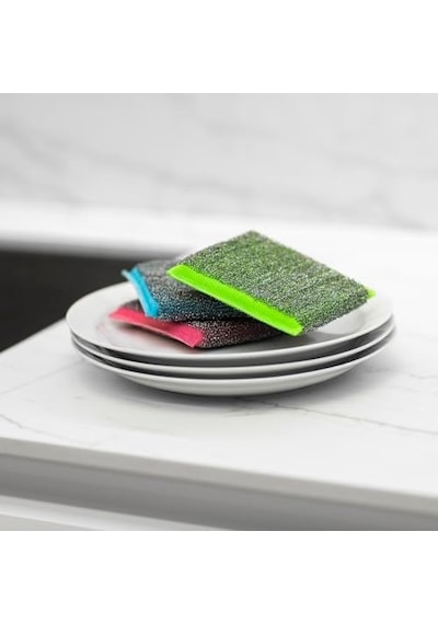 Glitzi 3 Lü Power Inox Colors Çelik Bulaşık Süngeri